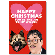 Christmas Dog and Man Card